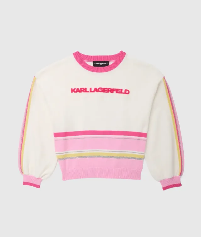 Karl Lagerfeld Girls Logo Striped Pullover gestreift