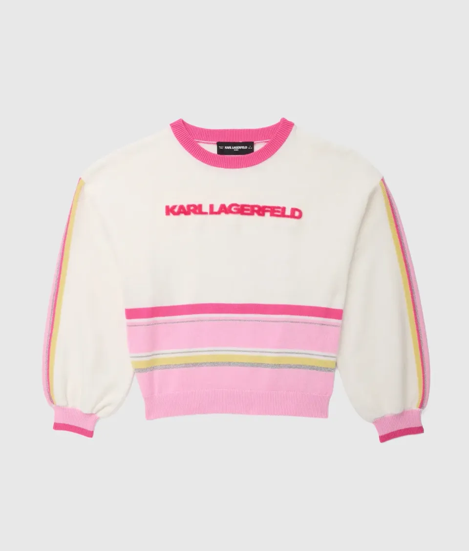 Karl Lagerfeld Girls Logo Striped Pullover gestreift