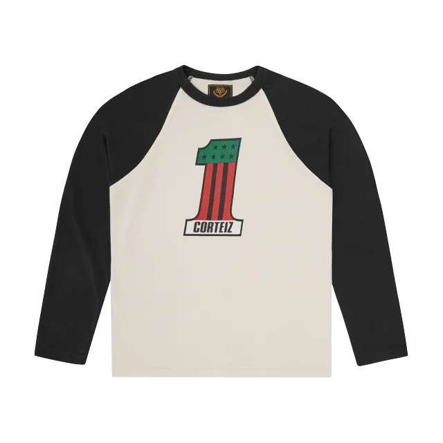 Corteiz Number 1 Raglan Longsleeve Schwarz Heavy
