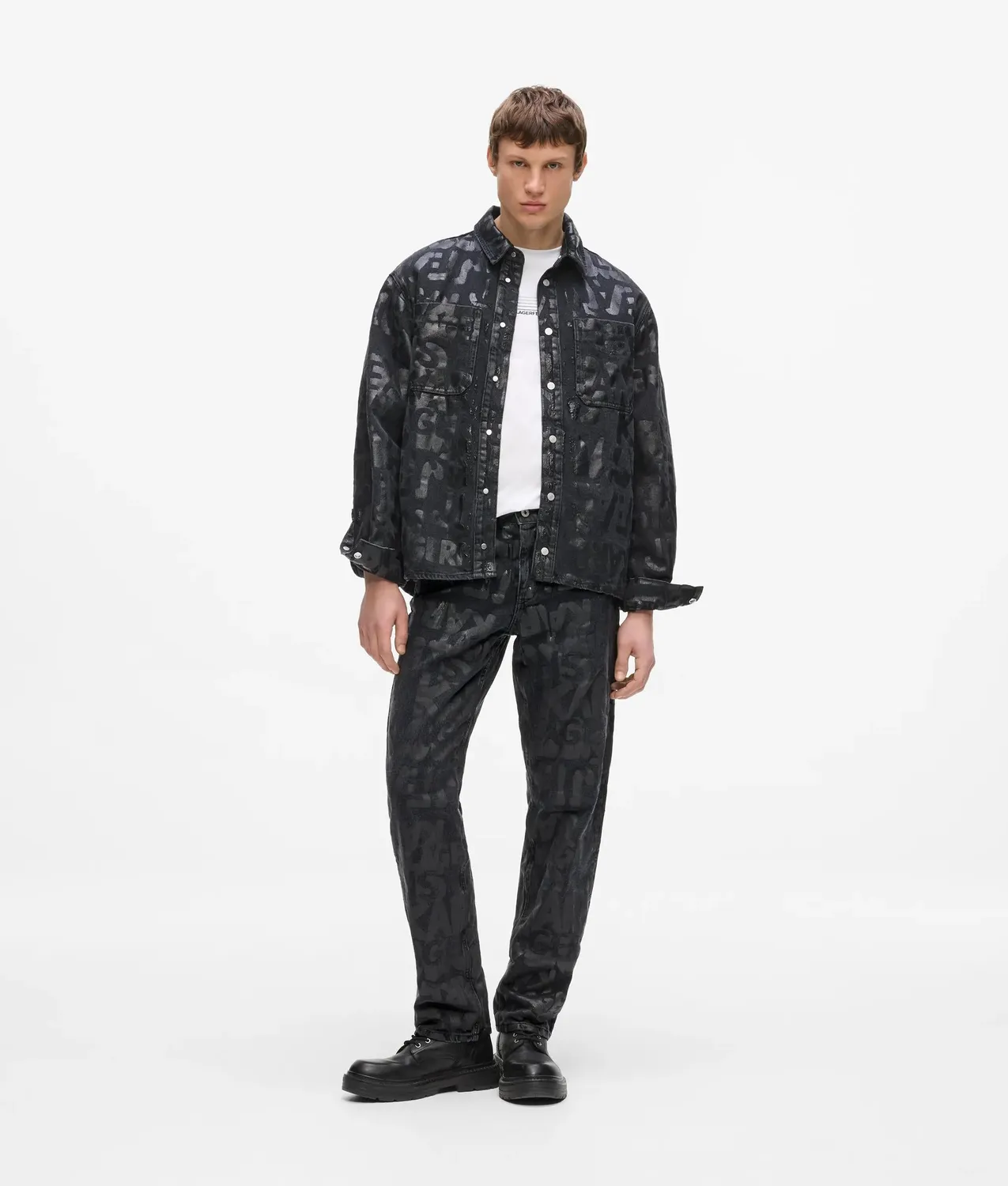 Karl Lagerfeld KL Jeans Logo Straight Jeans Allover
