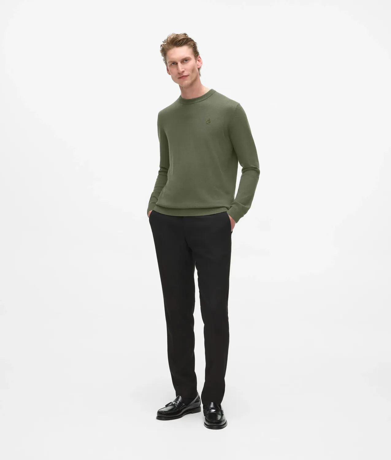 Karl Lagerfeld Wollpullover Rundhals Unisex S-3XL Wolle