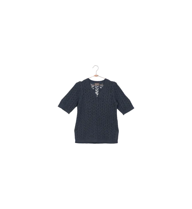 Mos Mosh MMLavish Indigo Knit Pullover Blueberry XS