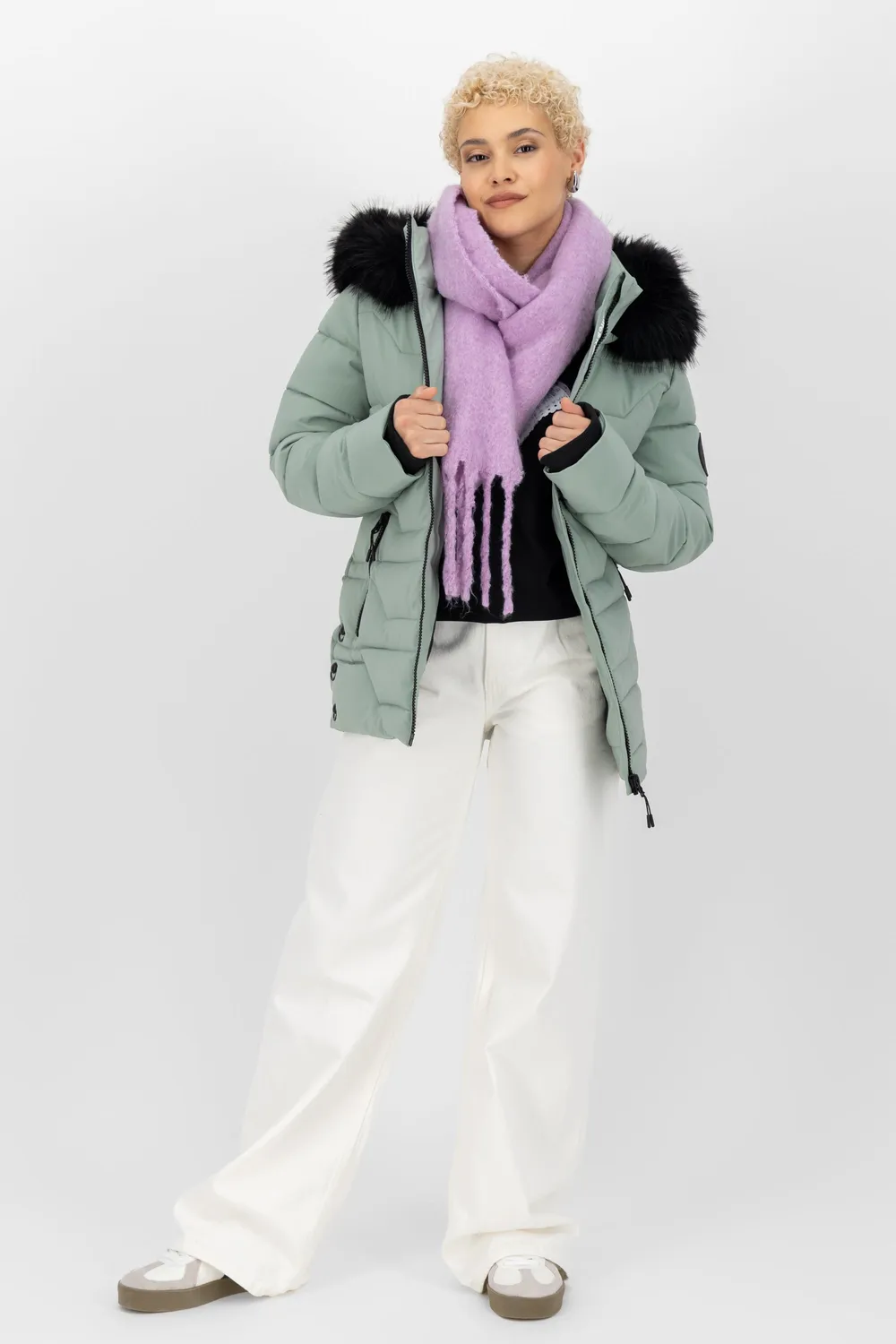 Alife & Kickin ZophiaAK A Puffer Jacke Hellgrün warm