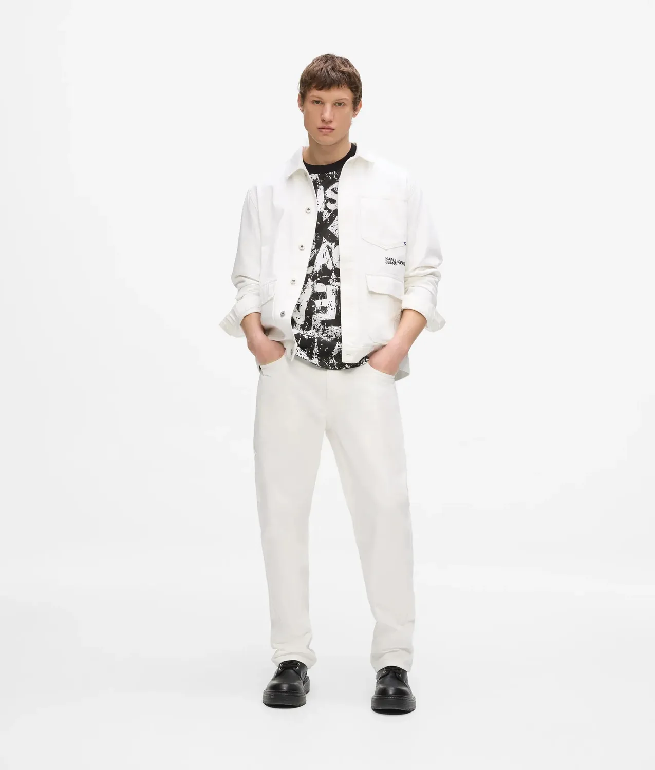 Karl Lagerfeld KL Jeans Relaxed All-Over Graphic T-Shirt Bio-Baumwolle