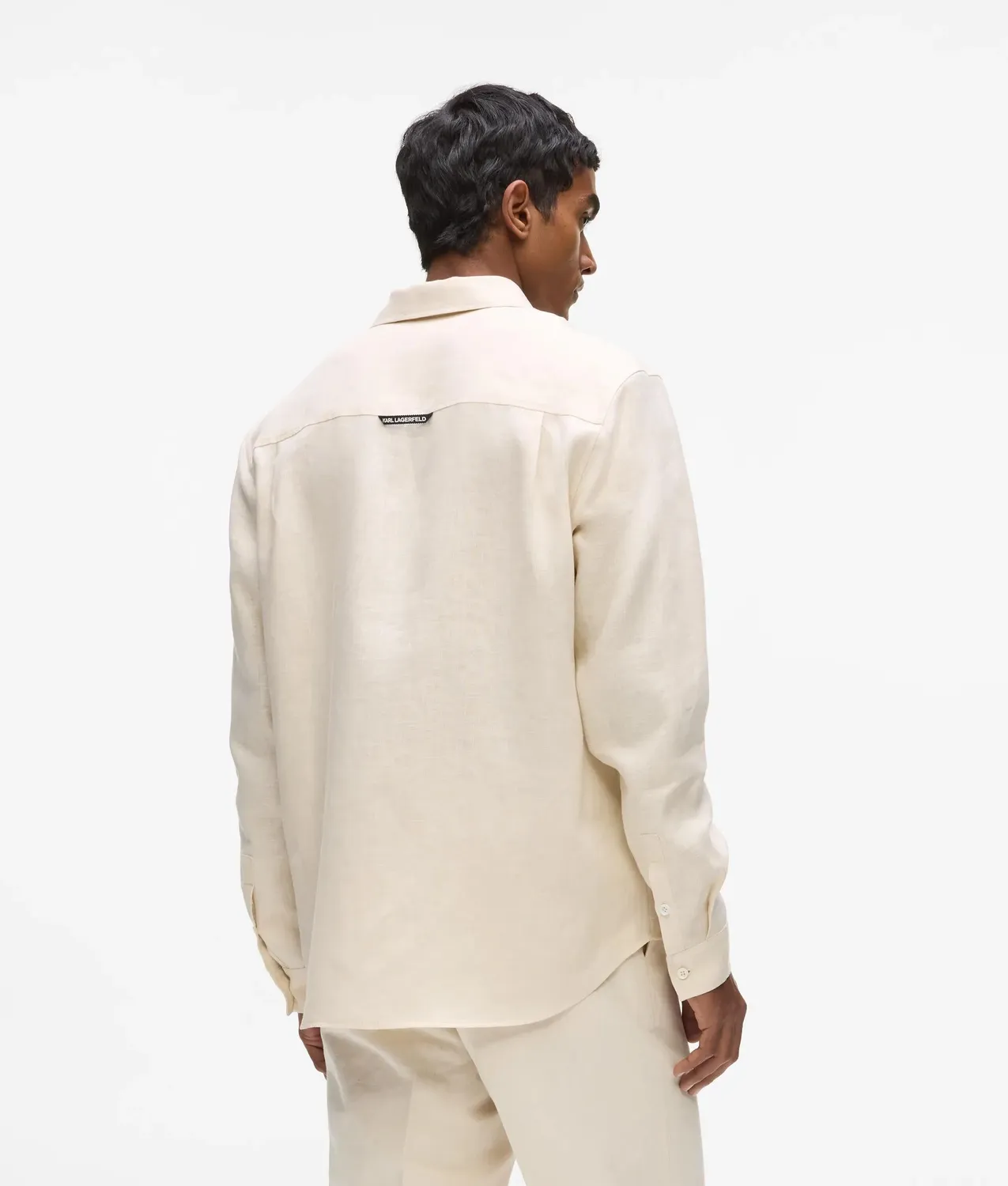 Karl Lagerfeld Monogram Leinenhemd Herren Langarm