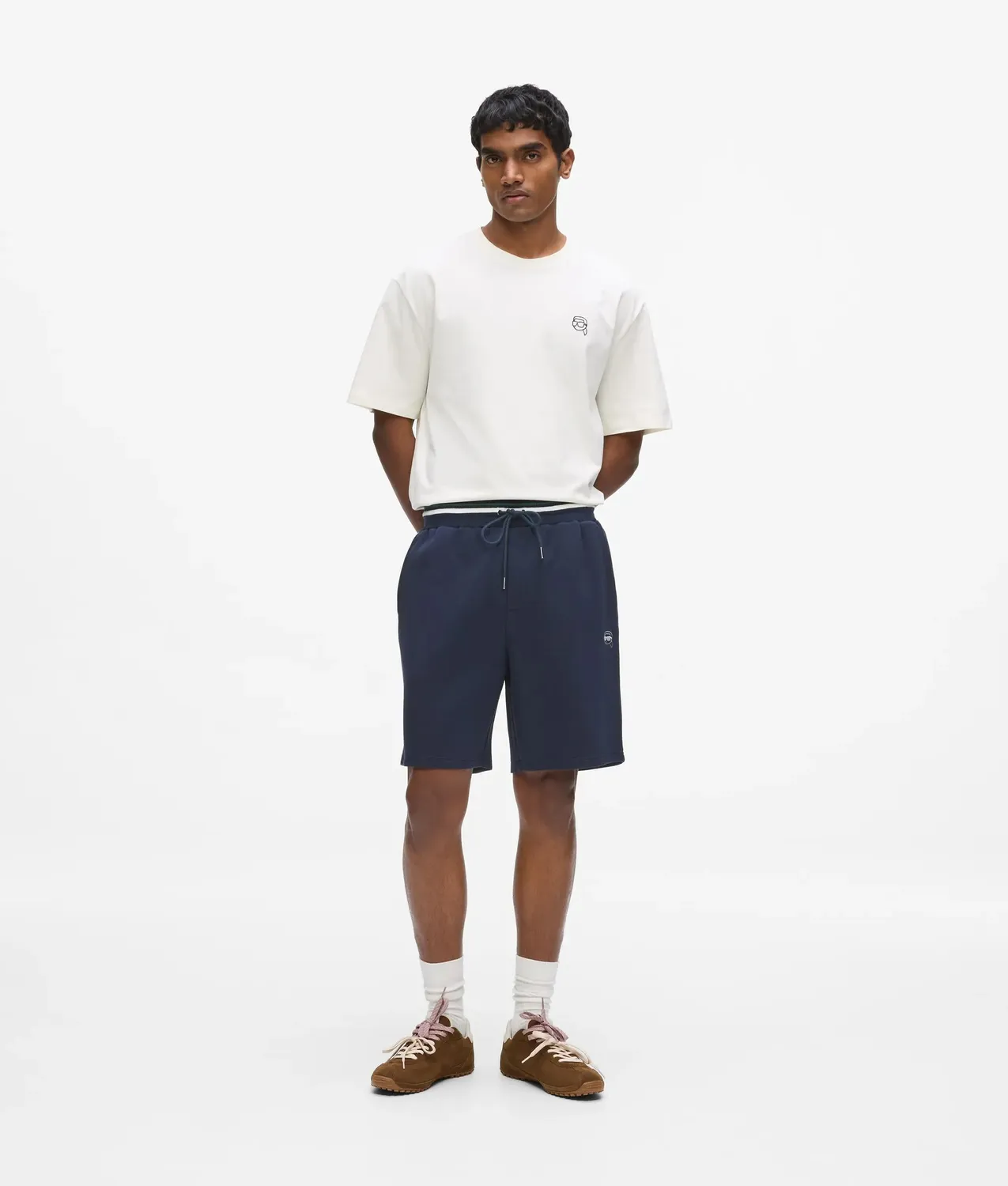 Karl Lagerfeld Ikon Jersey Shorts Kordelzug Metall-Logo
