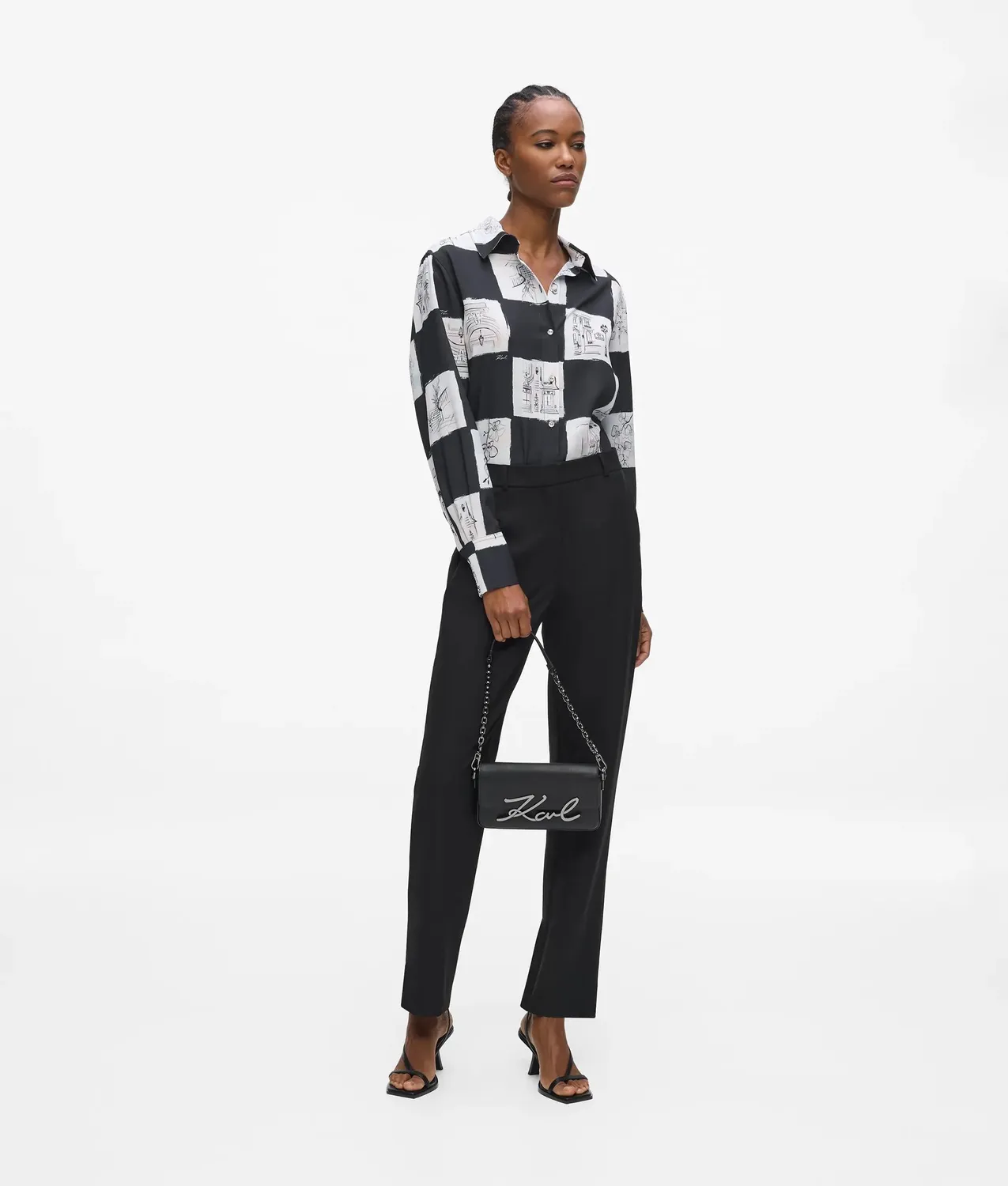 Karl Lagerfeld Bluse Damen Print Knopf