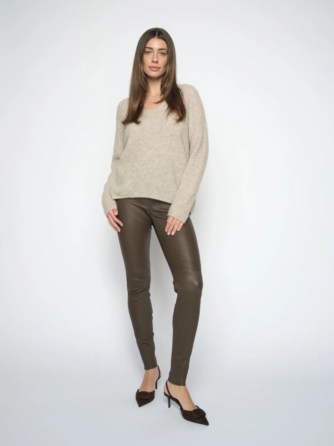 Mos Mosh MMLucia Stretch Leggings Leder schwarz