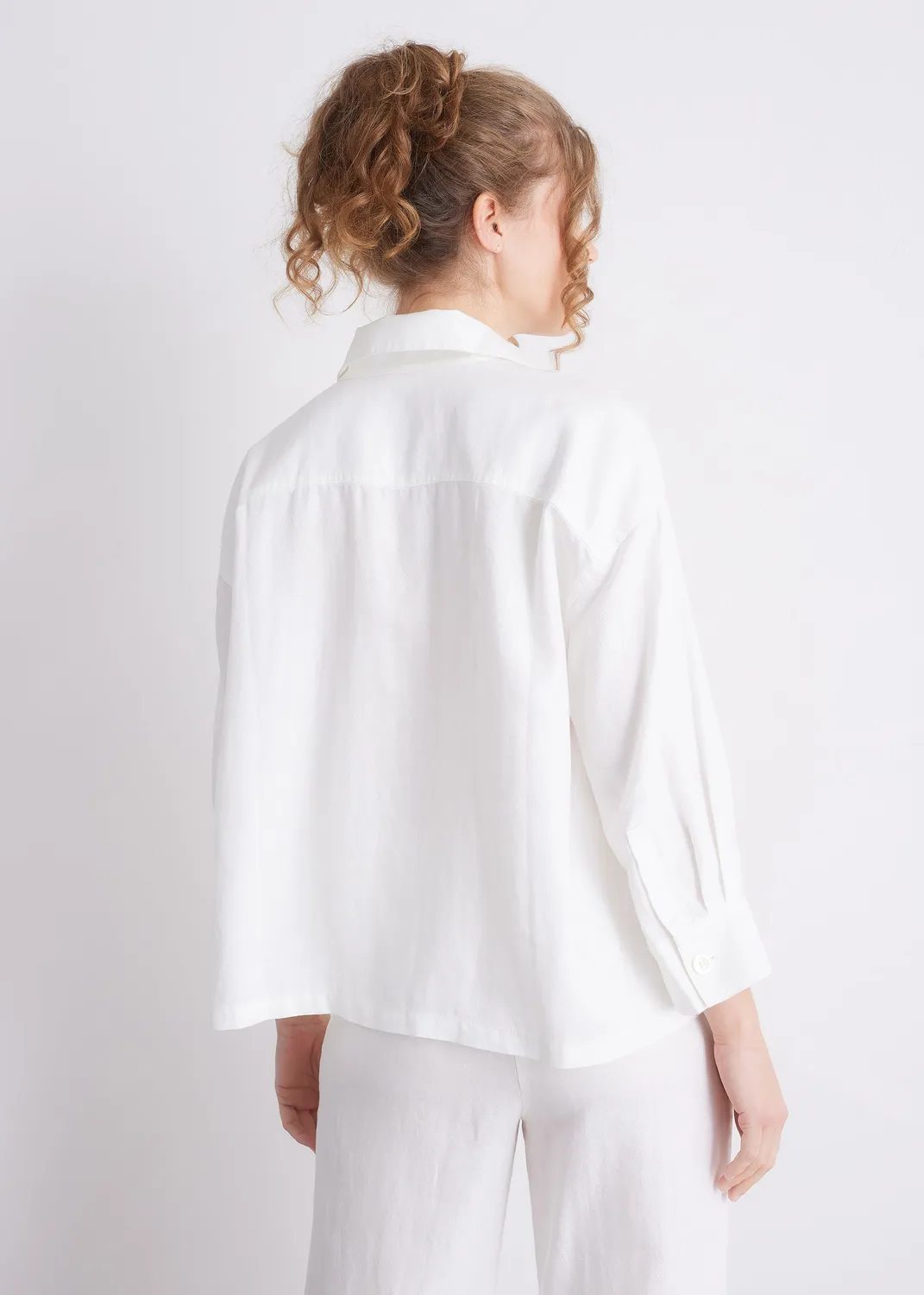 Senatex Bluse Lyocell-Leinen Off-White locker