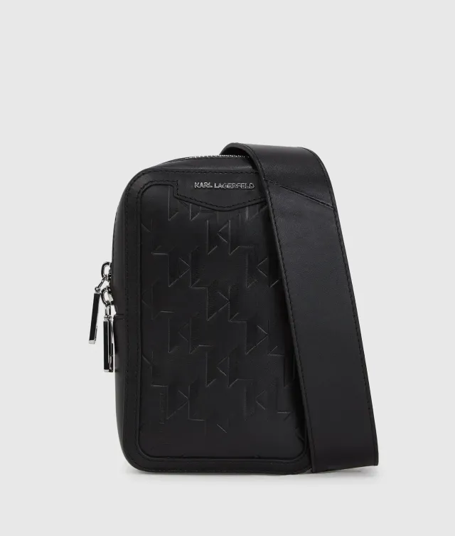 Karl Lagerfeld K/Loom Sling Bag Leder Monogramm schwarz