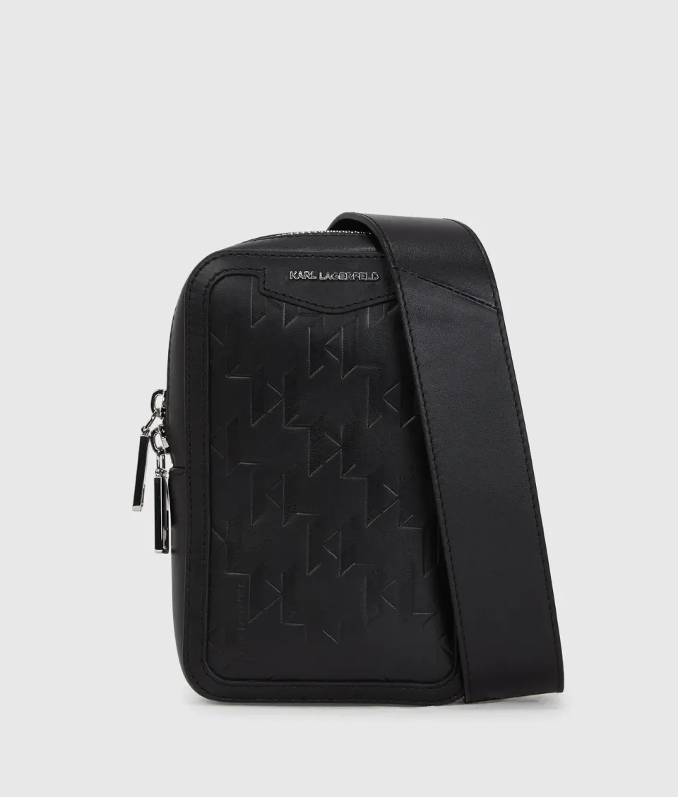Karl Lagerfeld K/Loom Sling Bag Leder Monogramm schwarz