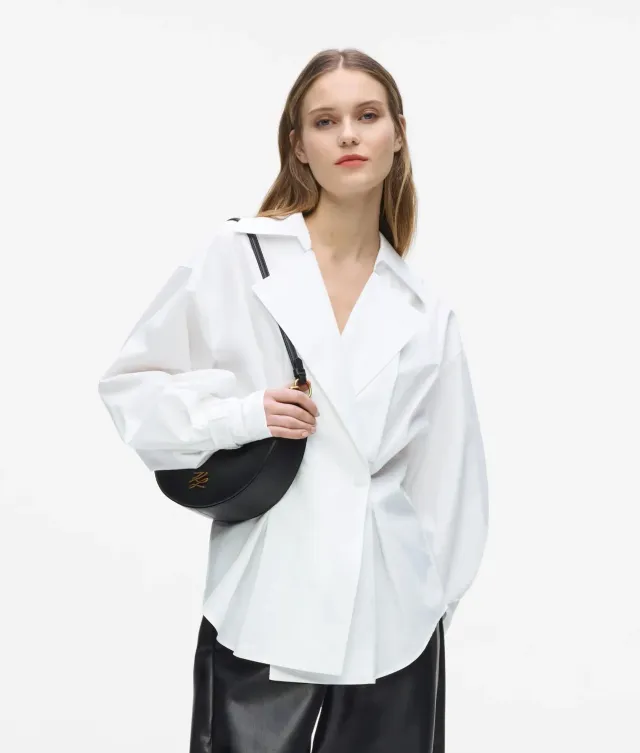 Karl Lagerfeld Karl Classics Double-breasted Hemd Weiß Bio-Baumwolle
