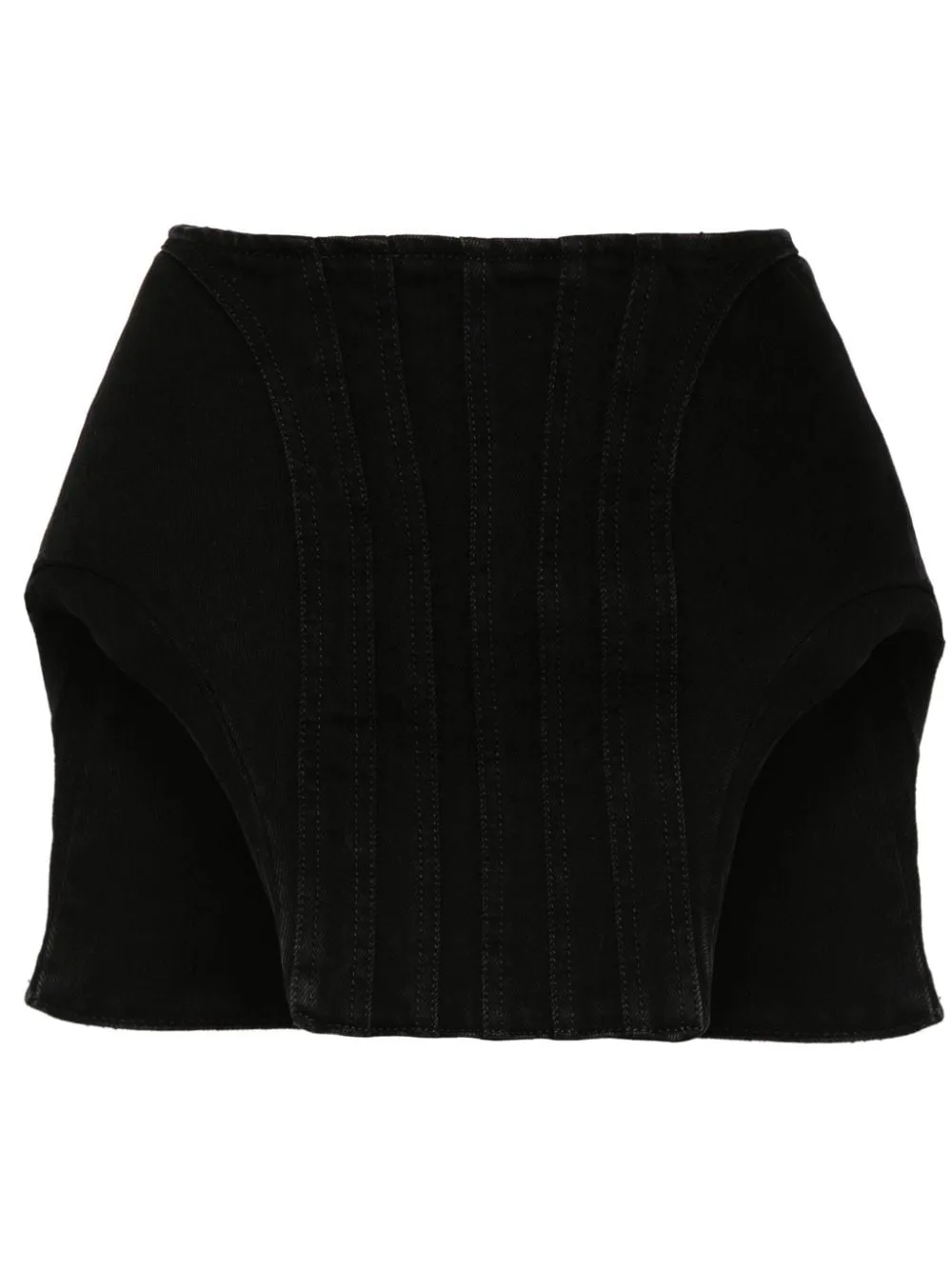 Mugler Curvy Denim Minirock schwarz Stretch