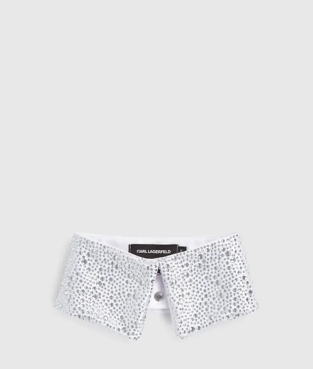 Karl Lagerfeld Rhinestone Satin-Kragen One Size mit Strass