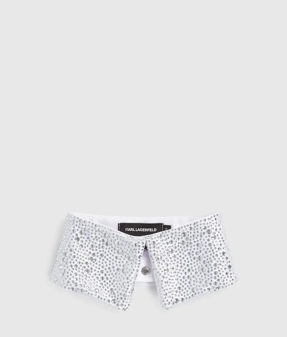 Karl Lagerfeld Rhinestone Satin-Kragen One Size mit Strass