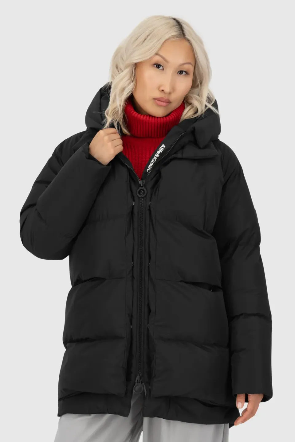 Alife & Kickin LykkeAK A Puffer Parka Schwarz Damen Winter