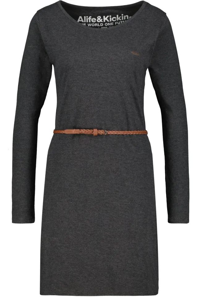 Alife & Kickin EllinAK A Kleid Schwarz Langarm Jersey