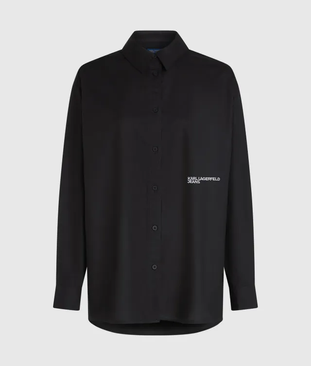 Karl Lagerfeld KL Jeans Oxford Hemd Baumwolle Logo