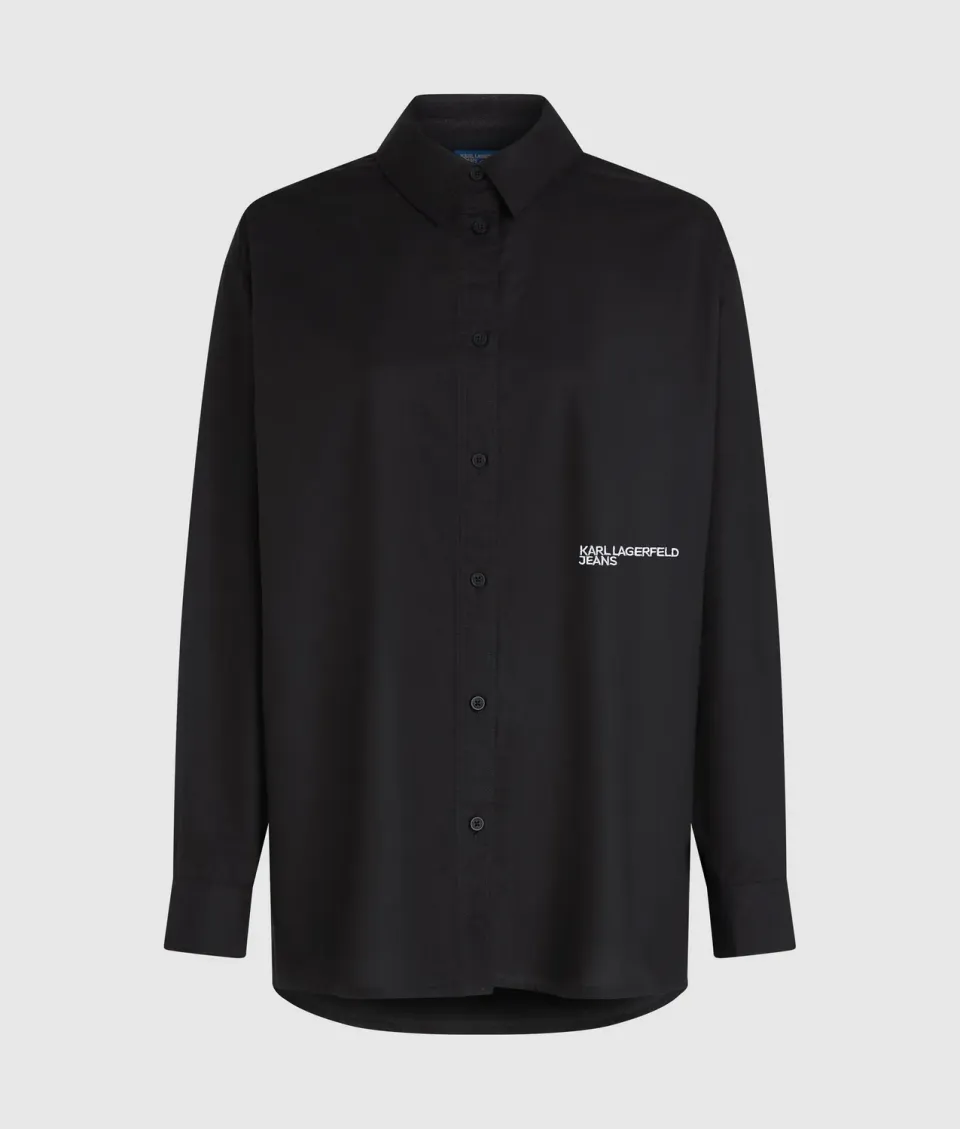 Karl Lagerfeld KL Jeans Oxford Hemd Baumwolle Logo
