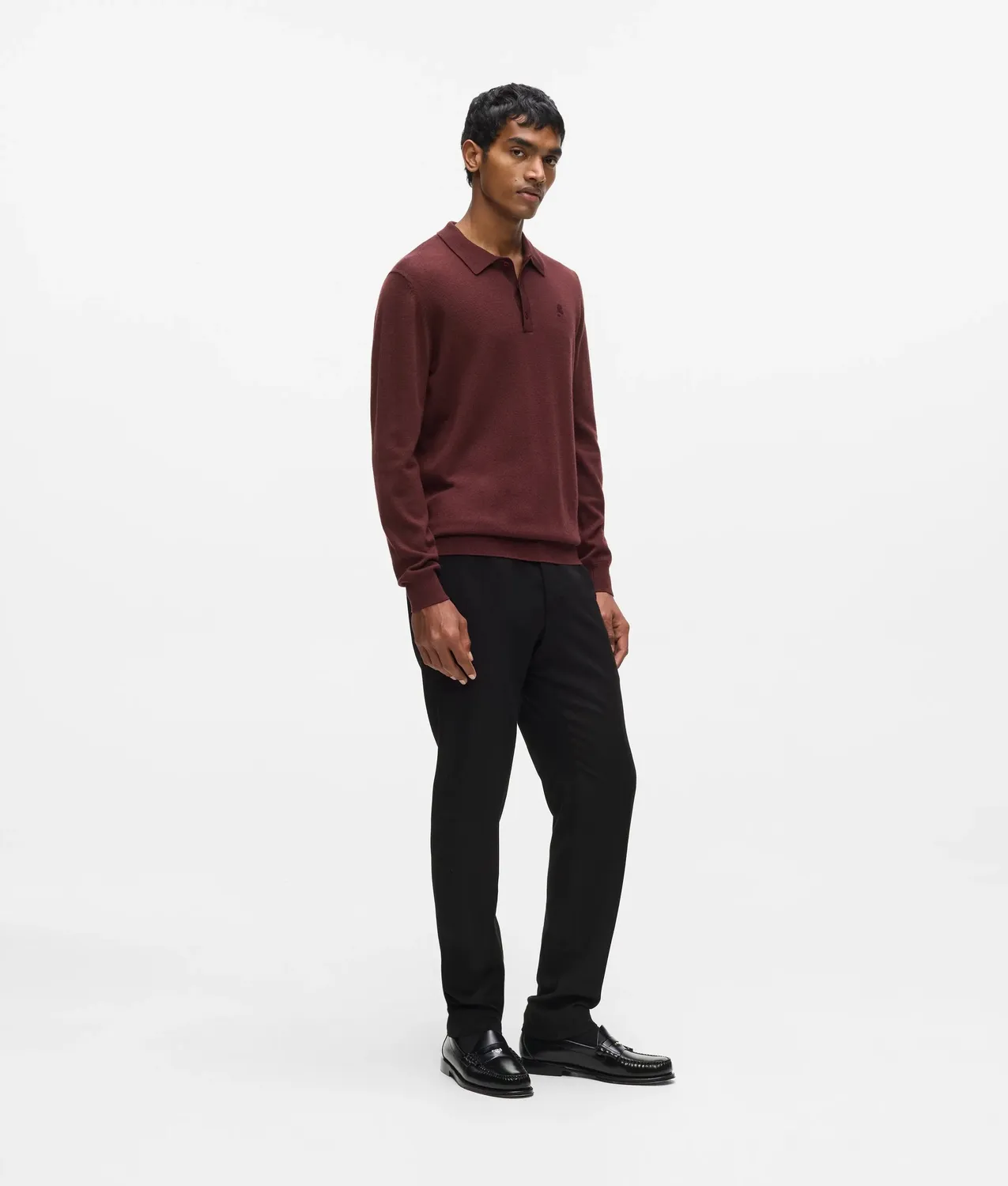 Karl Lagerfeld Wool Langarm Polo Herren S-3XL reine Wolle