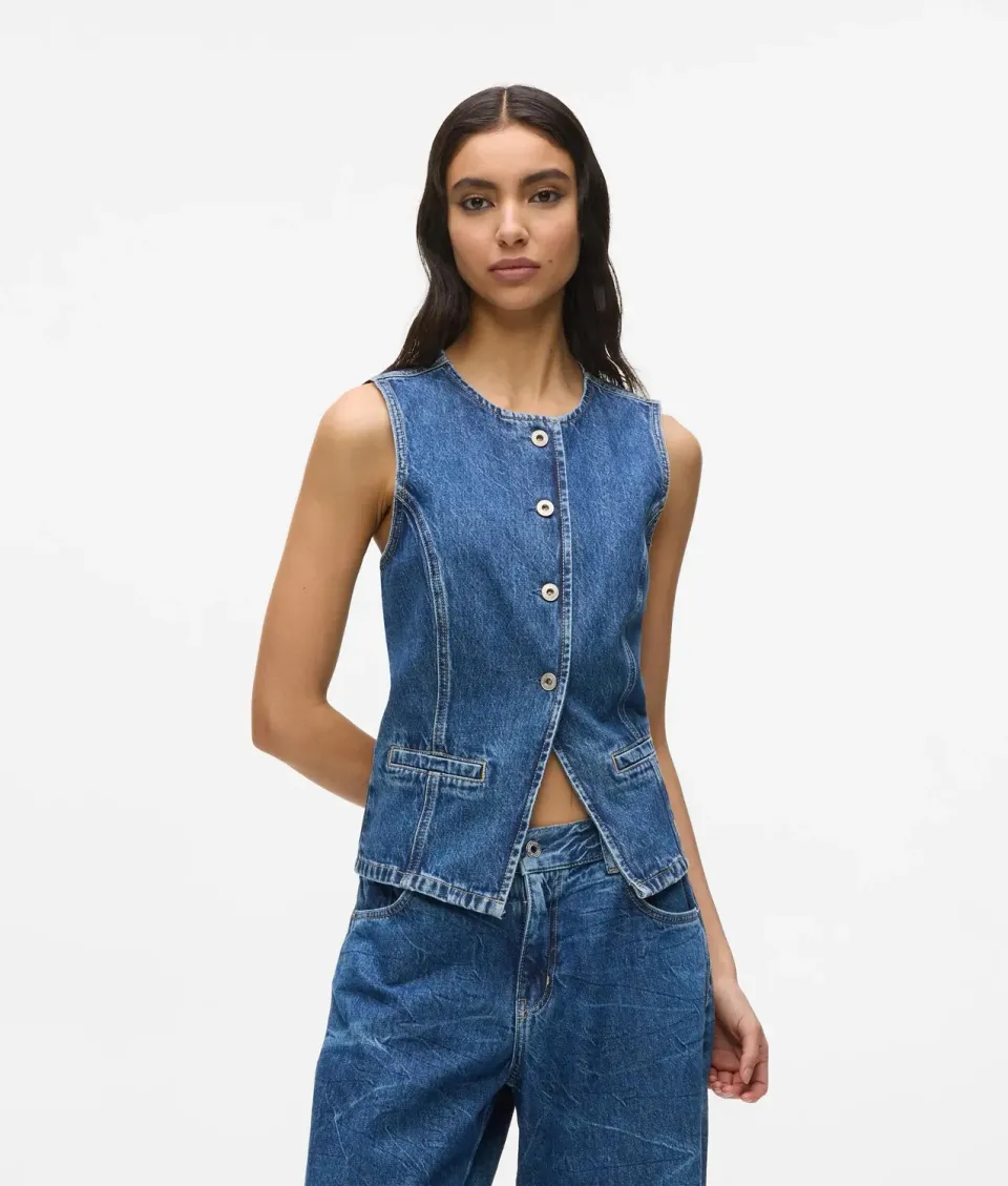 Karl Lagerfeld Jeans Fitted Weste Denimweste