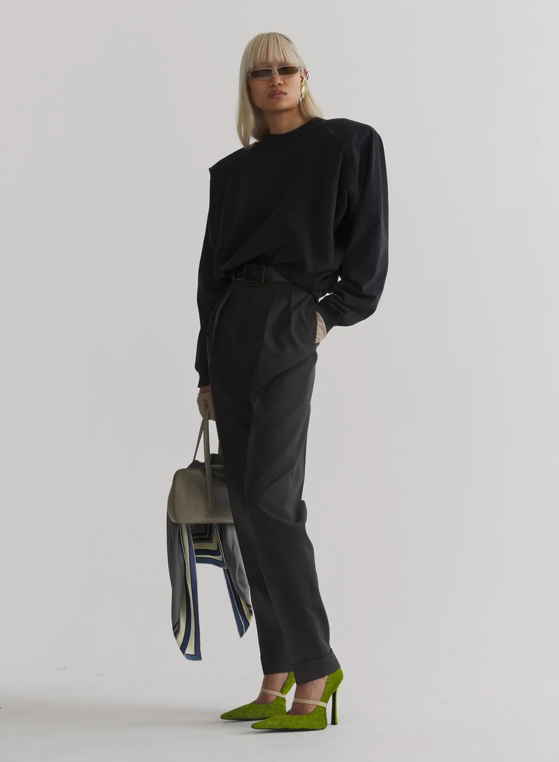Mugler Bat Langarmshirt schwarz Oversized