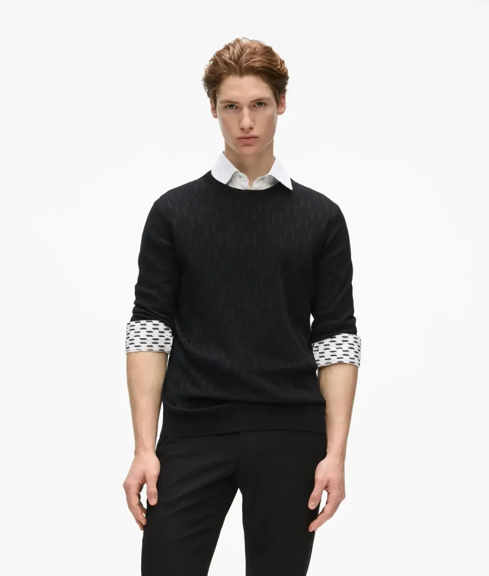 Karl Lagerfeld Monogram Pullover Herren Rundhals