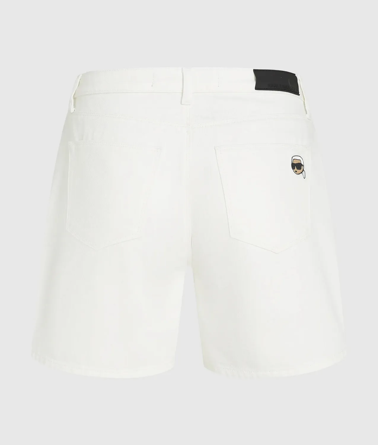 Karl Lagerfeld Ikon Denim Shorts Button-Fly Stickerei