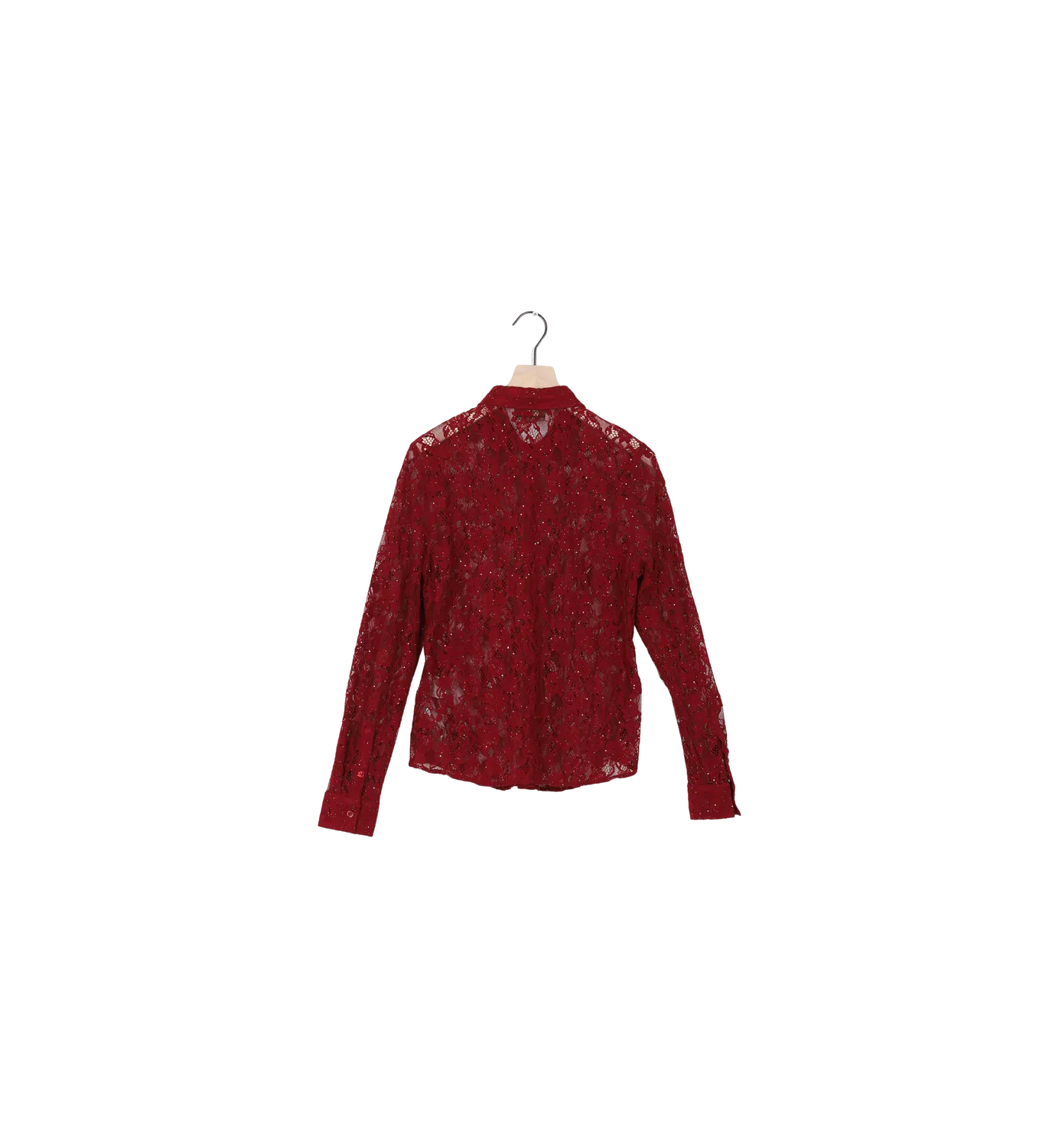 Mos Mosh MMKether Lace Sequin Bluse Rot S Pailletten