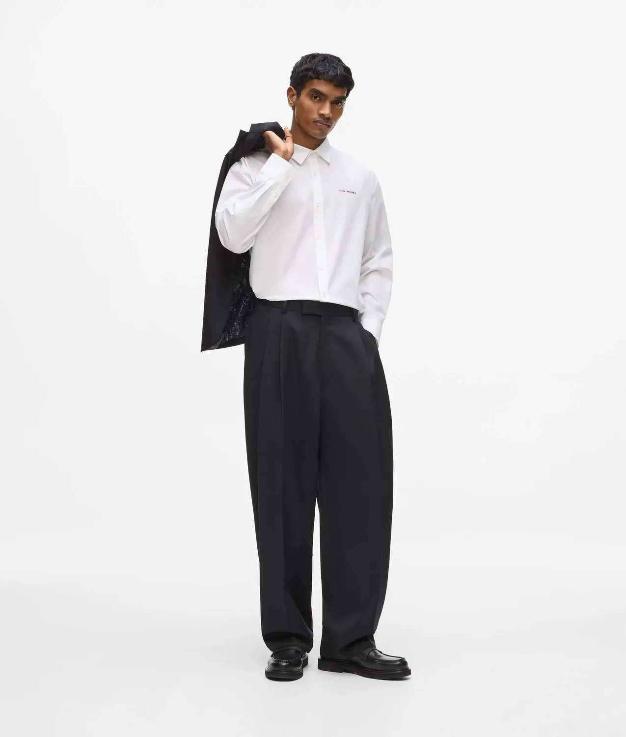 Karl Lagerfeld Metallic Logo Hemd Herren oversized