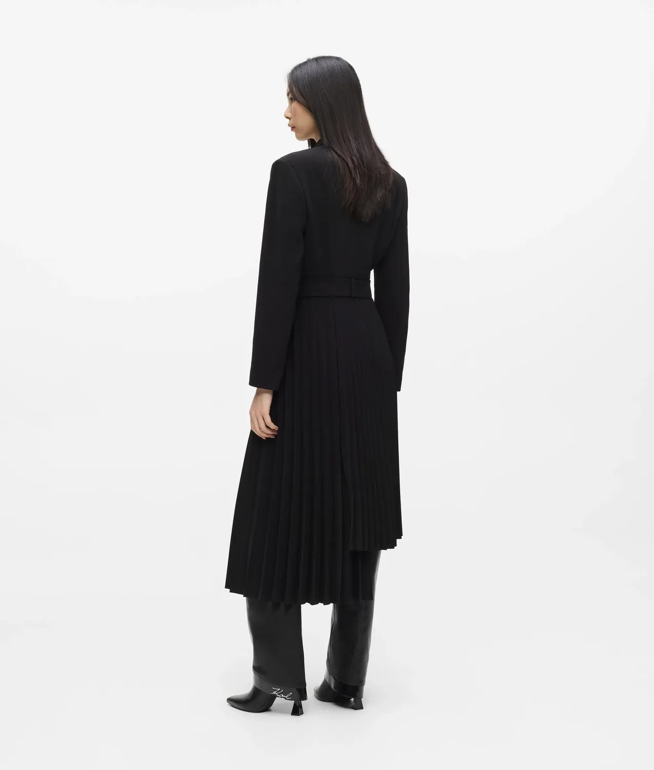 Karl Lagerfeld Asymmetric Kleid plissiert Gr 0-10 figurbetont