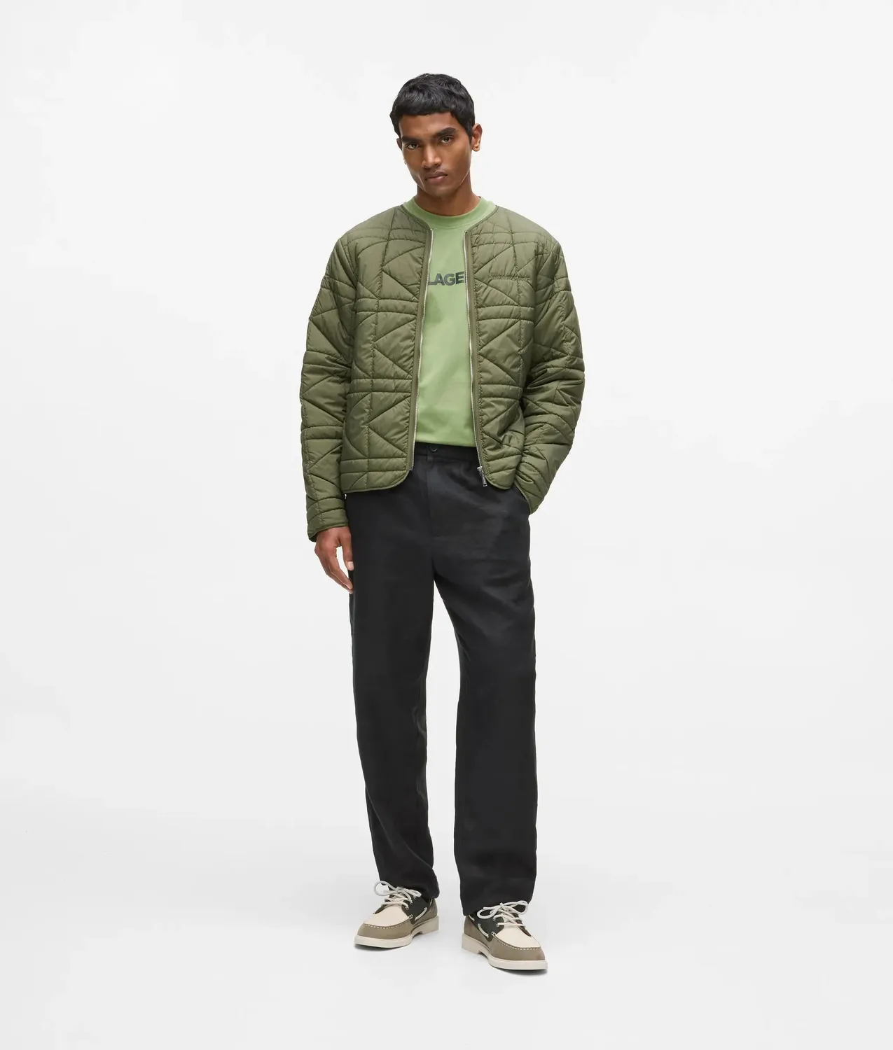 Karl Lagerfeld Lightweight Packable Steppjacke silber Zip