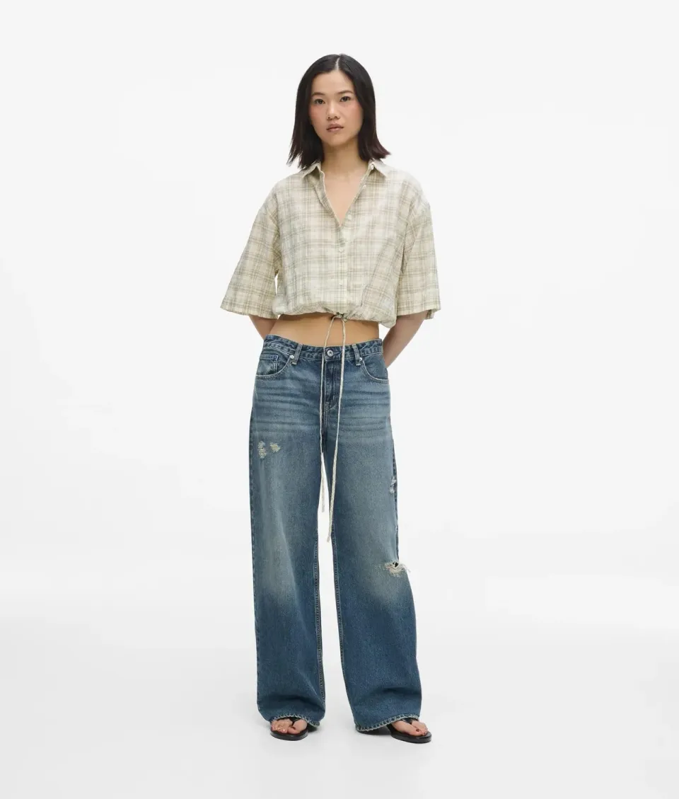 Karl Lagerfeld KL Jeans Distressed Relaxed Jeans Mid-Rise