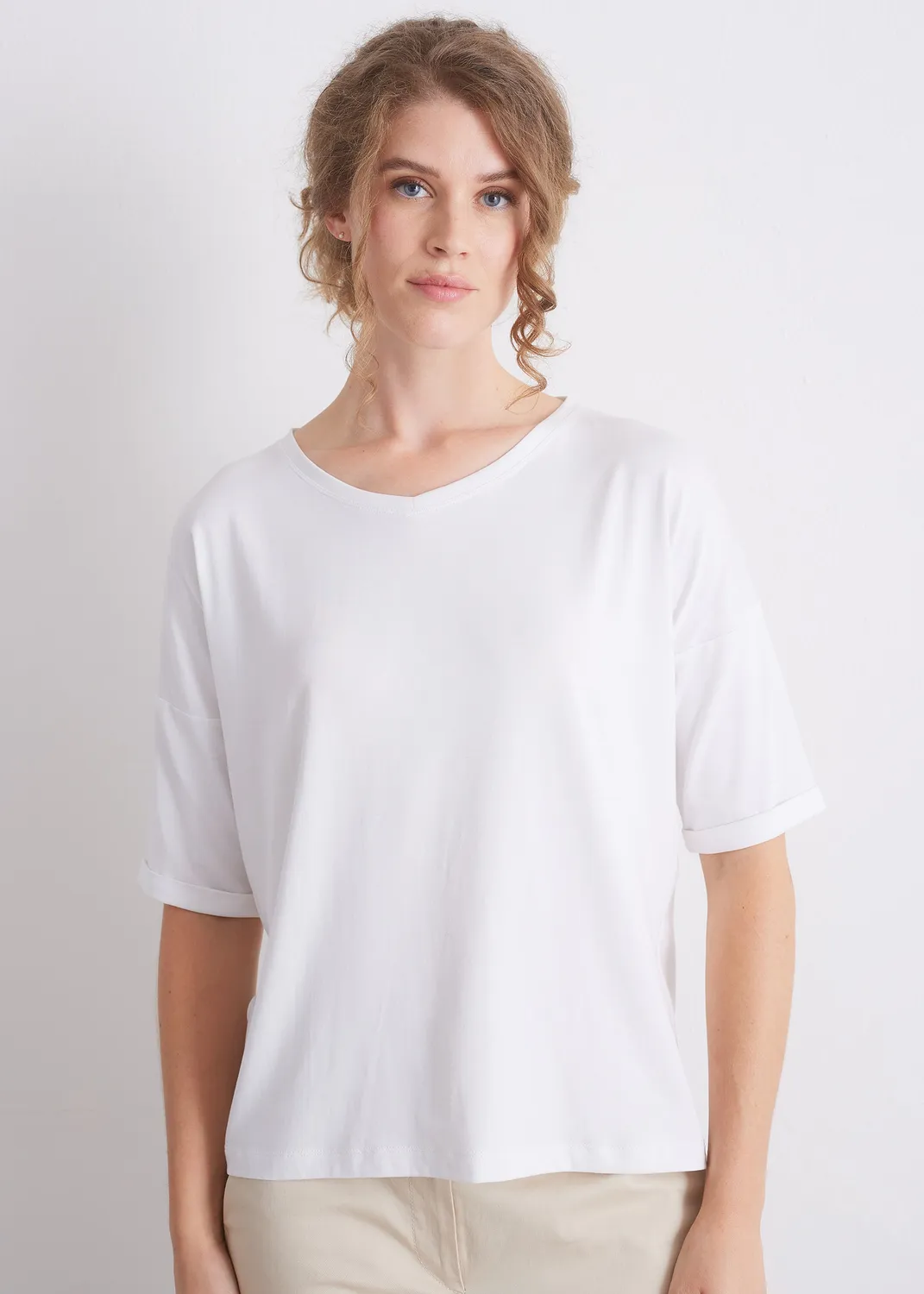 Senatex Shirt Viskose-Baumwoll-Mix Off-White locker
