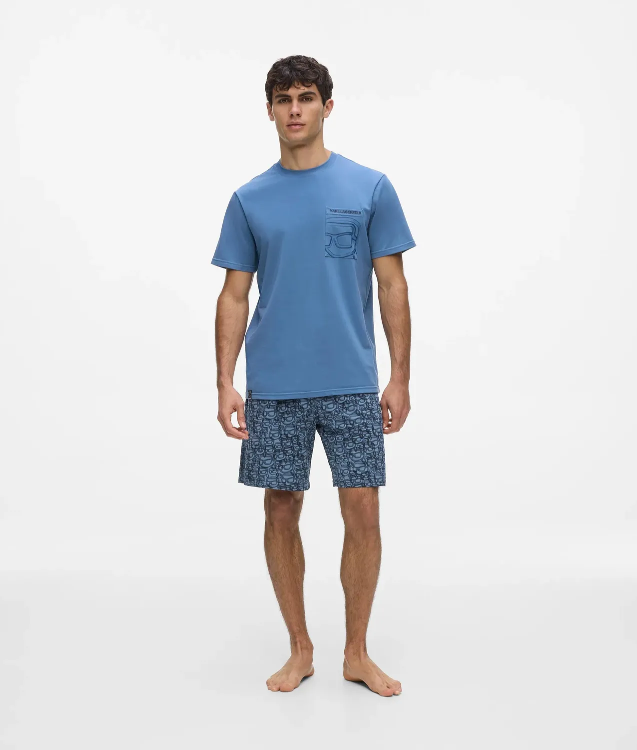 Karl Lagerfeld Ikon Herren Pyjama Set Shorts Shirt