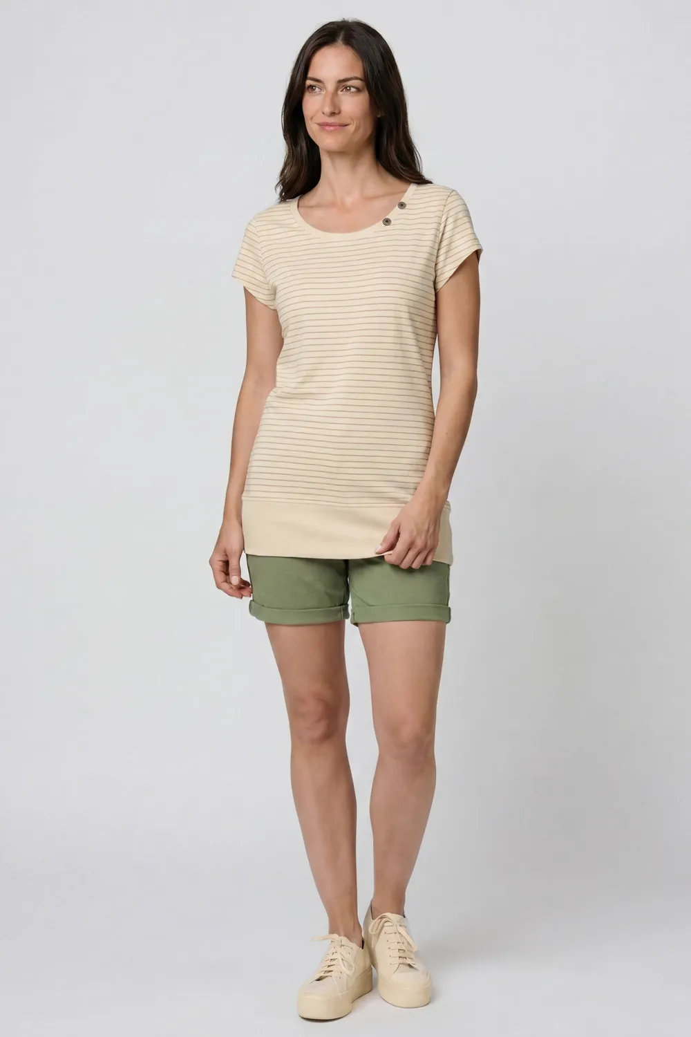 Alife & Kickin AdelineAK P Shirt Beige Print
