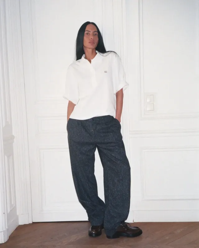 Mos Mosh MMHKnow Lana Pant Hose Dark Grey Melange Glitzer