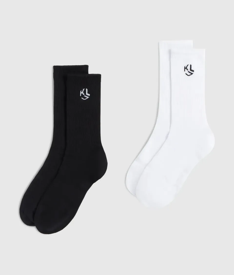 Karl Lagerfeld Monogram Socken halblang 2er-Pack Baumwolle