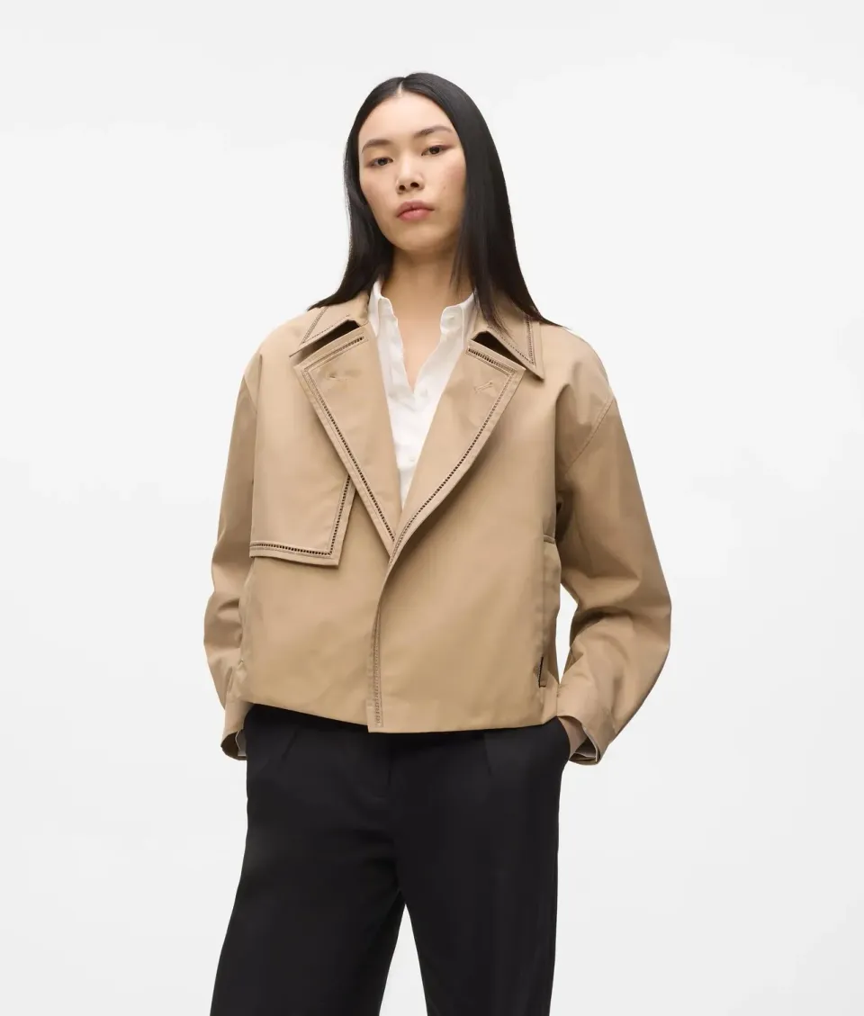 Karl Lagerfeld Cut-out Embroidery Trenchcoat kurz