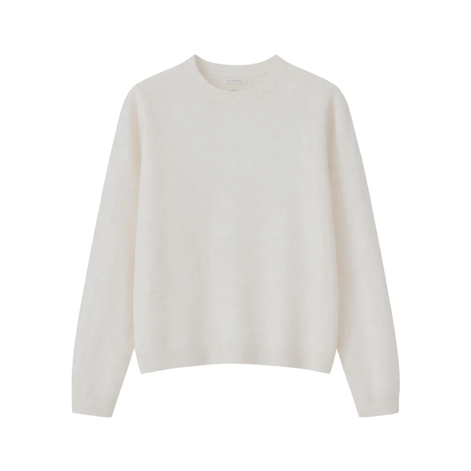 Senatex Rundhals Pullover gebrushtes Garn Cream