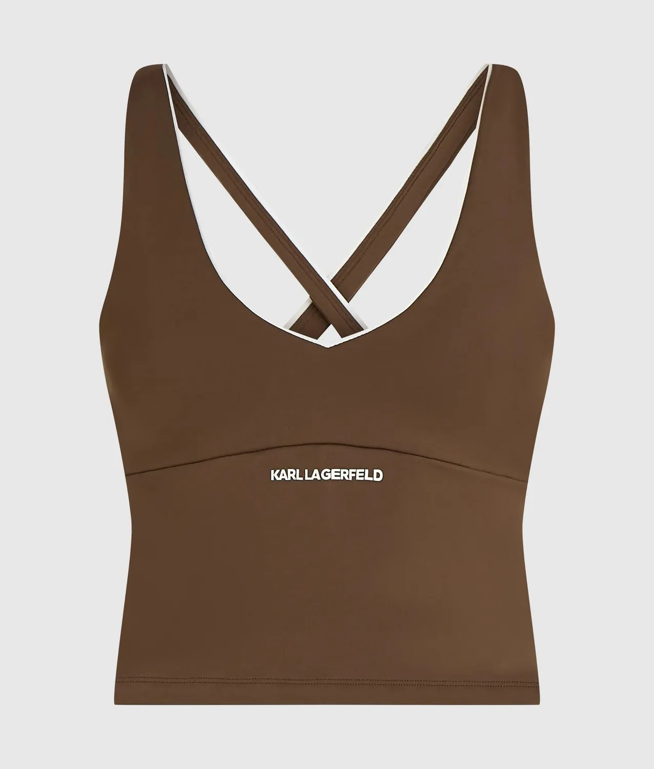 Karl Lagerfeld Contrast Piping Athleisure Tank-Top Logo