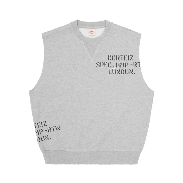 Corteiz HMP Stencil Weste Heather Grey 440GSM