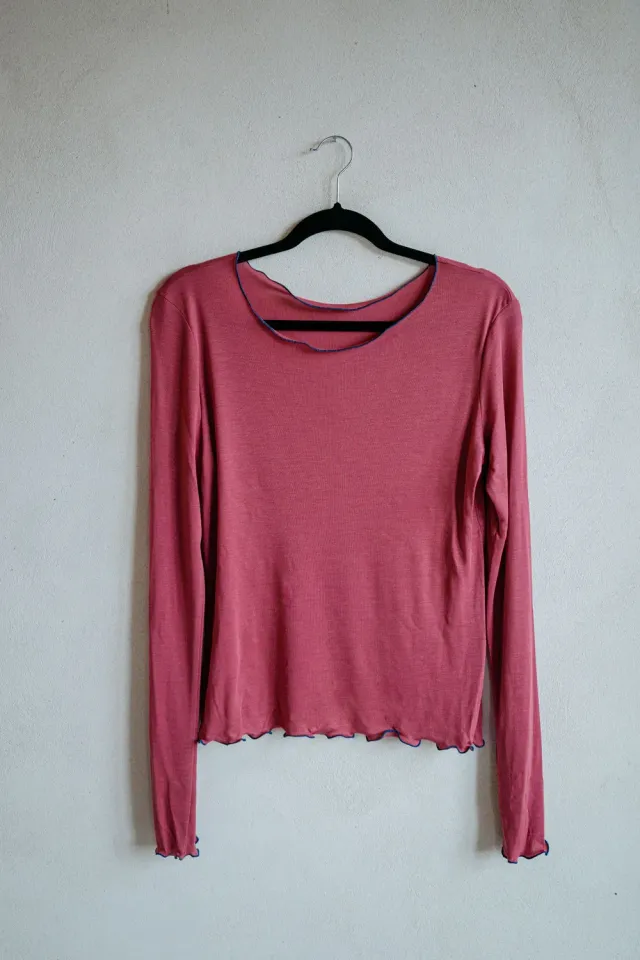 isarti Girato Shirt Cassis Langarm Tencel