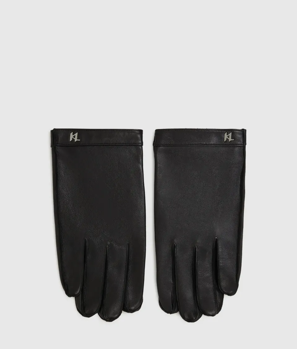 Karl Lagerfeld K/Monogram Lederhandschuhe Finger S-L