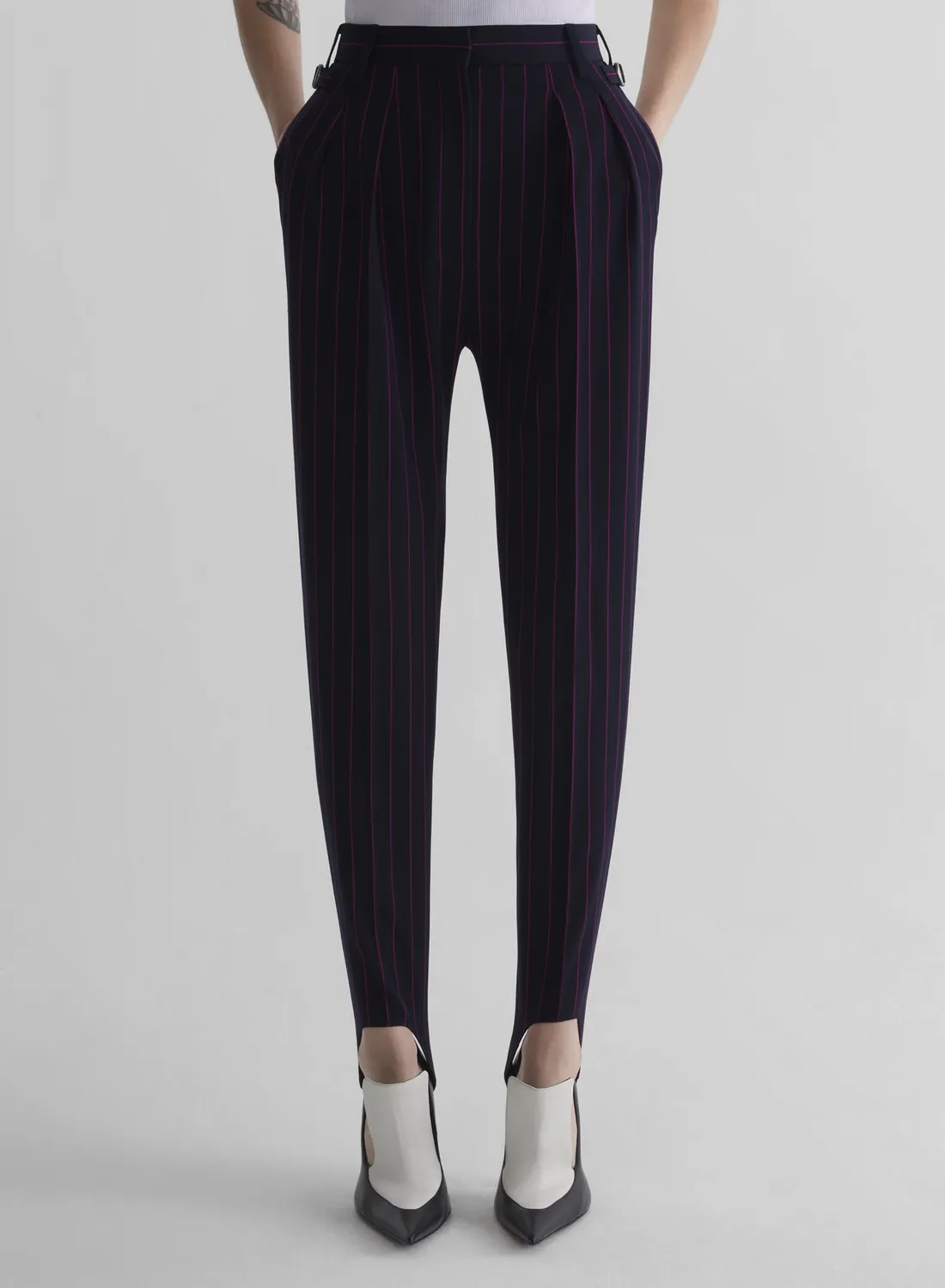 Mugler Pinstripe Carrot Pants Hose Nadelstreifen