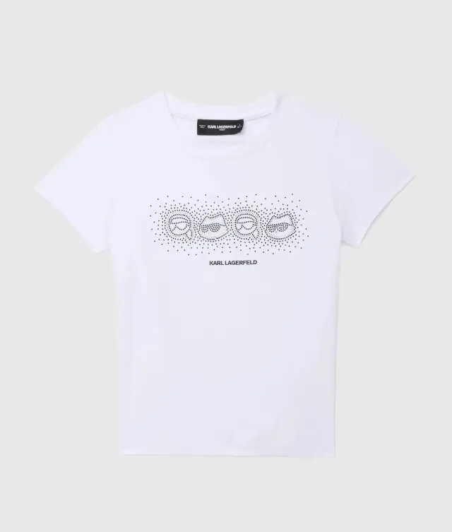 Karl Lagerfeld Ikon T-Shirt Mädchen Strass 2Y-16Y