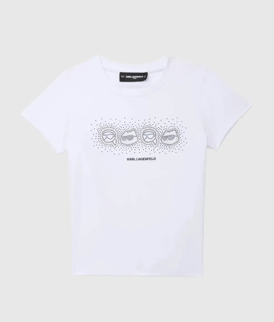 Karl Lagerfeld Ikon T-Shirt Mädchen Strass 2Y-16Y
