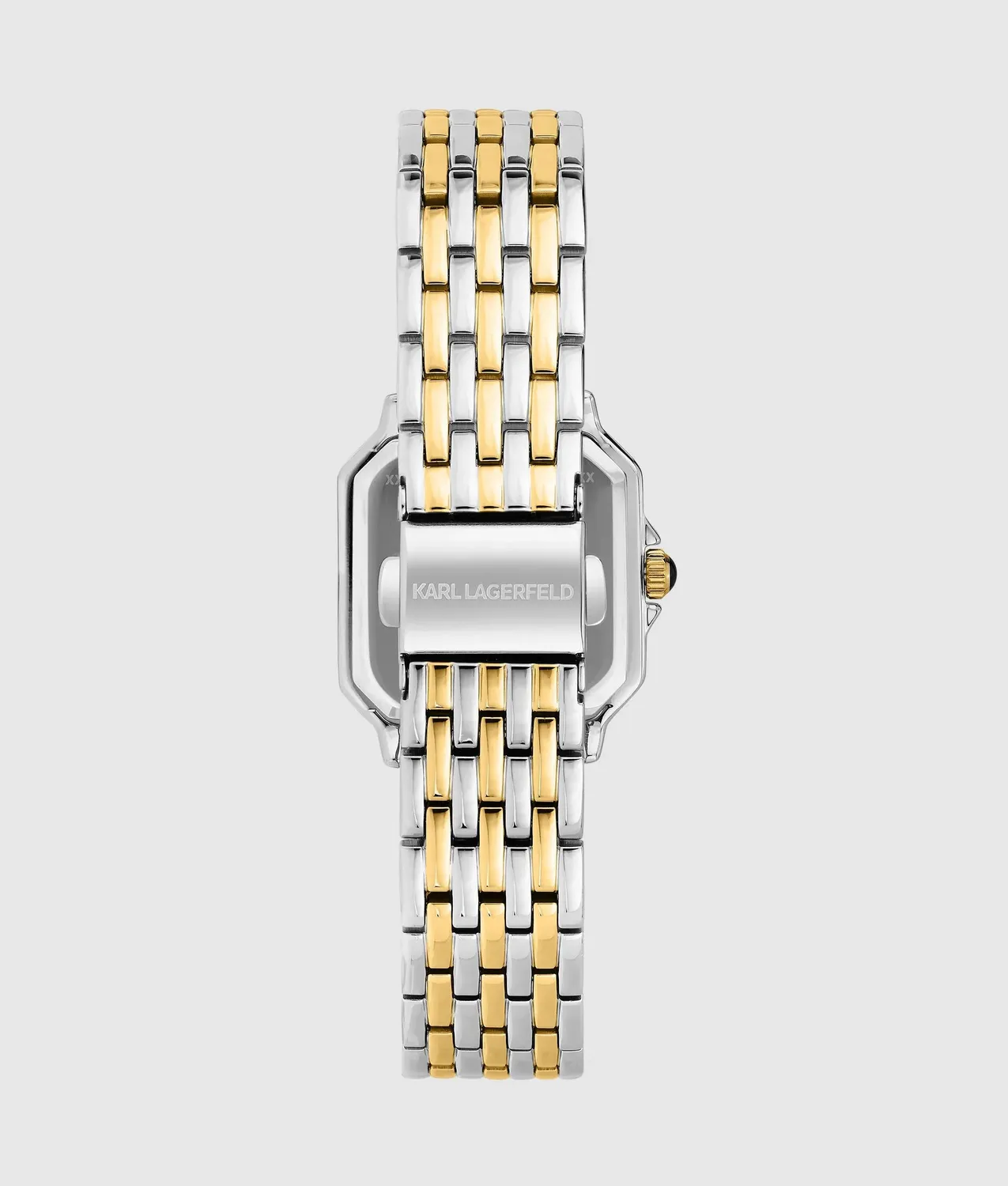 Karl Lagerfeld Square Logo Uhr Damen Silber Gold