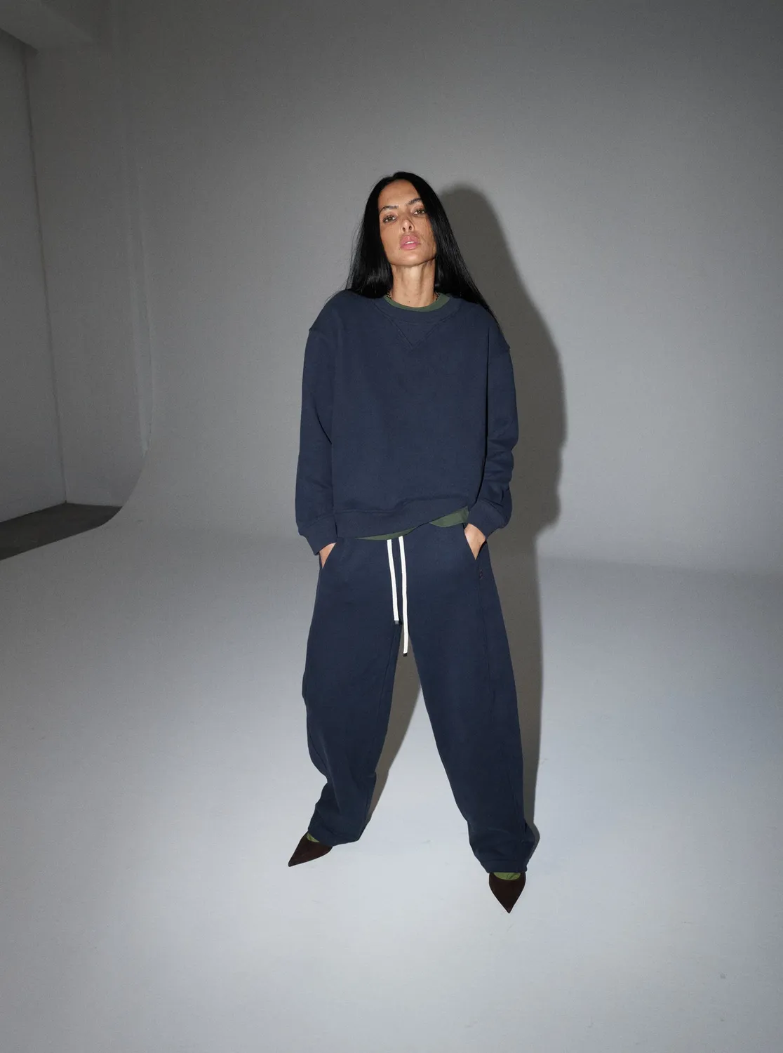 Mos Mosh MMHPeace Out Sweatshirt Baritone Blue Oversize