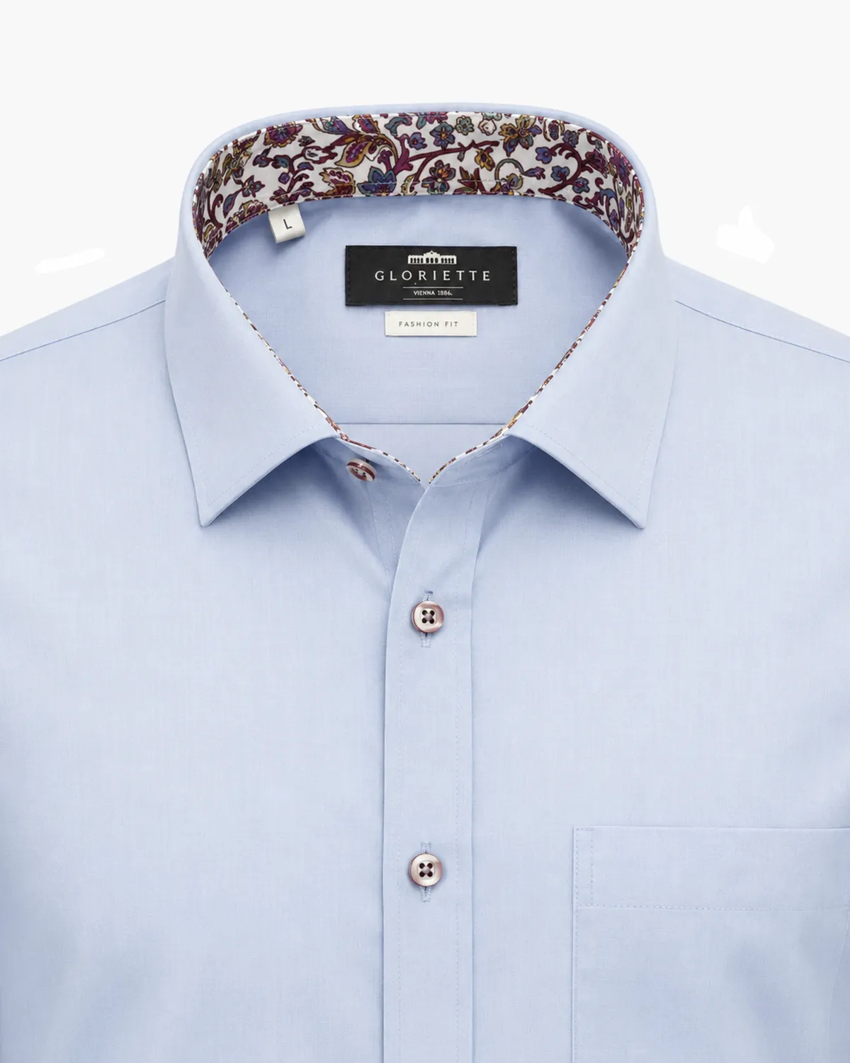 Gloriette Hemd Fashion-Fit blau Iron Free Langarm